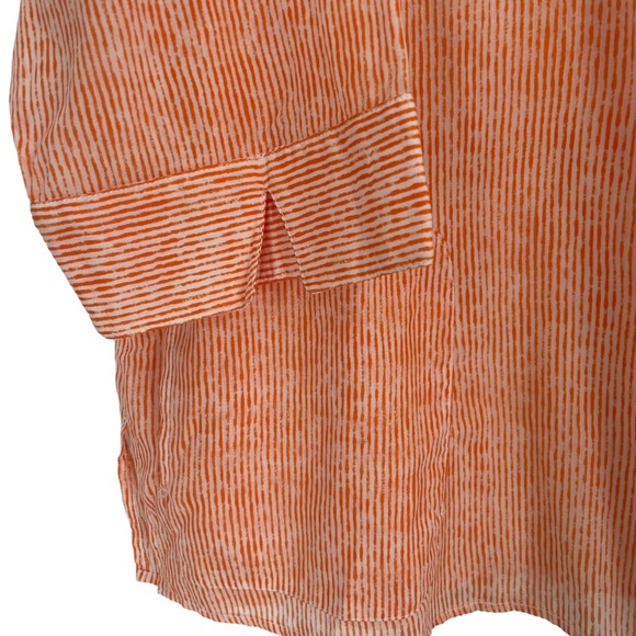 Chico’s size 3 orange white striped light weight blouse - Picture 4 of 6